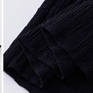 Solid Color Textured Knit Cami Dress in Black